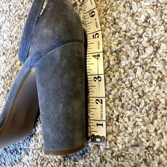 STEVE MADDEN Carrson Blue Suede Ankle Strap Open Toe Block Heels Size 9.5 - Picture 8 of 10
